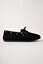 Women's Black Calf Suede Loafer Casual Ballet Shoes - 4