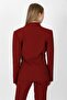 Classic Women's Jacket with High Collar Model - Burgundy - 1188100 - 5