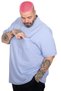 Mode XL Large Size Men's Classic Pique Polo Neck T-Shirt with Pockets 20550 Lila - 2