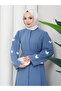 Sleeve Embellished Abaya Modest Wear Women's Ferace Dress - 3