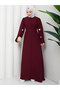 Sleeve Embellished Abaya Modest Wear Women's Ferace Dress - 4