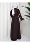 Sleeve Embellished Abaya Modest Wear Women's Ferace Dress - 7