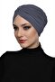 Cross-Strapped Dark Gray Ready-Made Turban Hijab Pool Cap Suitable for Medical Use