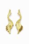 Women's Yellow Curved Design Steel Stud Earrings - Stylish and Modern Large Size Earrings - 2