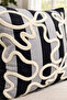 غطاء وسادة مطرز - 43*43 سم - فيونكة رمادية - PNK001 - 2