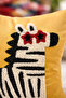 Punch Embroidered Throw Pillow Cover - 43*43 cm - Zebra - Pnk001 - 2