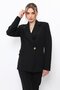 Pleated Double-Breasted Single Button Women's Jacket - Black - 1191100 - 5