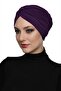 Cross-Strapped Purple Ready-Made Turban Hijab Pool Cap Suitable for Medical Use - 4