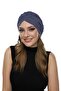Cross-Strapped Dark Gray Ready-Made Turban Hijab Pool Cap Suitable for Medical Use - 4