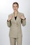 Pleated Double-Breasted Single-Button Women's Jacket-Bamboo - 1191100 - 5
