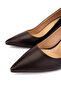 Women's Genuine Leather Brown Heeled Shoes - 3
