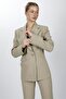 Pleated Double-Breasted Single-Button Women's Jacket-Bamboo - 1191100 - 4