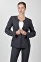 Zero Collar Single Button Sports Women's Jacket - Smoked - 1190100