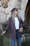 Plum Lined Houndstooth Blazer - 2