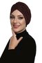 Ready-To-Wear Turban Hijab with Brocade Band and Brown Lining, Suitable for Medical Use - 3