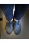 Genuine Leather Inner Orthopedic Sole Hidden Lace-Up Leofer Women's Shoes