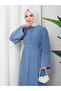 Stone-Embellished Sleeve Abaya Modest Wear Women's Ferace Dress - 3