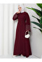 Stone-Embellished Sleeve Abaya Modest Wear Women's Ferace Dress