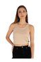 Women Cut Out Tank Crop Top in Taupe