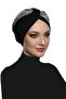 Cross Boucle Black-Gray Ready-To-Wear Turban Hijab Pool Cap Suitable for Medical Use - 6
