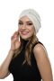 Cross Lace Cream Ready-To-Wear Turban Hijab Pool Cap Suitable for Medical Use - 3