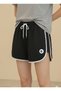 Makiteks Women's Comfortable Mini Cut Lace-Up Black Sports Shorts with White Stripes on the Sides Running Fitness Volleyball - 4
