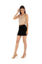 Women Cut Out Tank Crop Top in Taupe - 5