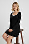 Women's Black Rubber Braided Fitted Dress Cab11 - 5