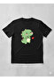 Black Boy/Girl Figure Printed Soft Textured T-Shirt - 2
