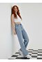 Dani High Waist Blue Palazzo Jeans Lycra Stretch Denim Trousers - 3