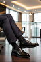 Black Patent Leather Genuine Leather Men's Casual Shoes 986 m - 3