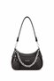Chain Detailed Women's Shoulder & Crossbody Bag – Extra Long Strap, Casual & Stylish Brown