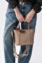 Vera Scarf Detailed Large Volume Women's Mink Shoulder and Crossbody Bag with Adjustable Strap - 3