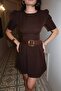 Double Fabric Princess Sleeve Belted Dress - 2