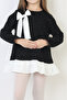 Girl's Tunic Style Dress with Stone Decorations and Bow 4-9 Years 12510