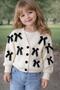 Girl's Knitted Cardigan with Ribbon Details