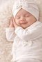 Scalloped Bowknot Natural Luxury 100% Cotton Newborn Baby Girl 5-Piece Hospital Discharge Bodysuit Set - 6