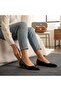 Black Patent Leather Pointed Toe Women's Stylish and Comfortable Daily Ballerinas - 2