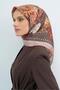 Tivil Pure Silk Scarf 9535 - 36 Brown Pink Batik Pattern - 2