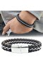 Chain Model Steel and Leather Bracelet 31834B2D1 - 2