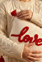 Love Embroidered Red Tassel Decorative Throw Pillow Cover 42X42 cm Special for Valentine's Day - 3