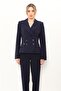 Men's Collared Buttoned Women's Jacket - Navy Blue - 1196100 - 2