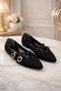 ✨   Cross-Strapped Gold Buckle Women's Ballerina Shoes – Elegant and Stylish Design - 2