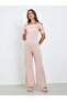 Women Off Shoulder Jumpsuit with Corsage Detail - 3