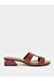 Women Brown Leather Block Heel Sandals