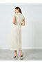 Women Cream Pleated Midi Dress - 5