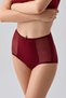 Women's Tulle Detailed High Waist Corseted Bato Panties |   Burgundy 9304 - 3