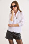 Women's White Slim Fit Woven Shirt with Front Pockets Gml-19001422 - 2