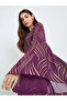 Women Purple Printed Bell Sleeve A-Line Maxi Dress - 2