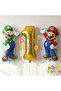 Super Mario and Luigi 1 Year Old Gold Number Balloon Set